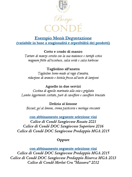 menu degustazione